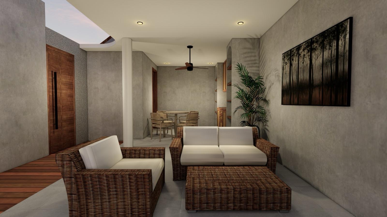Outdoor living space in sanur villa
